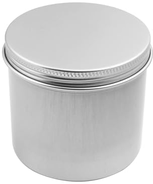 Recogwood Tarros de aluminio de 250 ml, latas redondas de metal, recipientes de almacenamiento vacíos, lata de almacenamiento de muestras de cosméticos con tapa de rosca para manualidades, polvo,