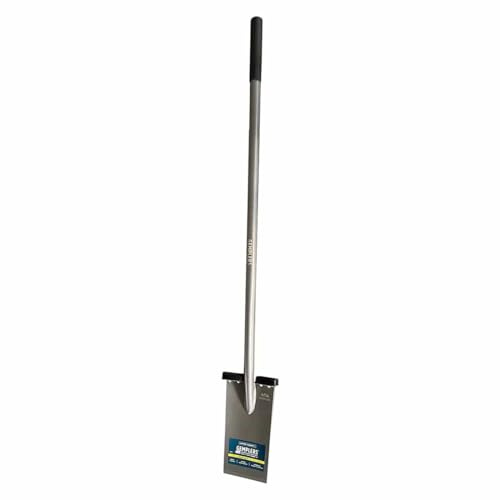 Gemplers Long Handle All-Steel Spade, Self-Sharpening Blade, Two Cushioned Footpads, 63 L