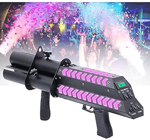 Machine à confettis, tireur de confettis à Trois têtes avec lumières, Interrupteur Intelligent, Peut être contrôlé Individuellement, Fleurs de Concierge de confettis de Mariage, po