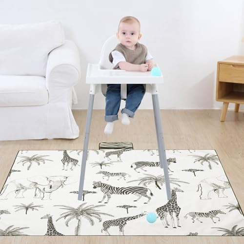 Rutschfeste Spritzmatte für unter Hochstuhl, 130 cm, wasserdicht, waschbar, Bodenschutz, keine Schicht, wiederverwendbar, für Kunst, Handwerk, Malen, Spielzeit, Tischdecke und Picknick-Matte