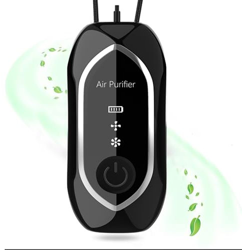 KSGSFSA Portable Hanging Negative Ion Air Purifier, Personal Wearable Mini Air Purifier, Available for Both Men and Women(Black)