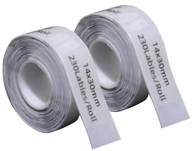 DINGYI Etikettenklebeband, kompatibel mit D30-Etiketten, transparent, klebend, wasserdicht, 14 mm x 30 mm, 460 Etiketten, Thermodrucker-Papier für Büro, 2 Stück, 14 mm x 30 mm