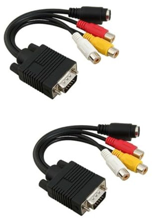 CAXUSD 2pièces Câble Adaptateur vers S-Video Et Compatible avec Ordinateurs Portables Et Desktops avec TV-Out Connectivité
