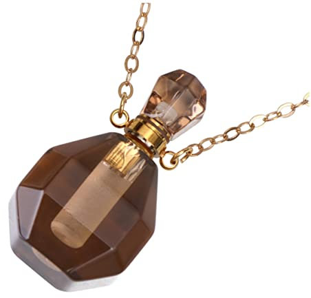 HAWILLOSCH Mini Crystal Bottle Pendant Perfume Container Necklace Jewelry Decor for Women Party Accessory