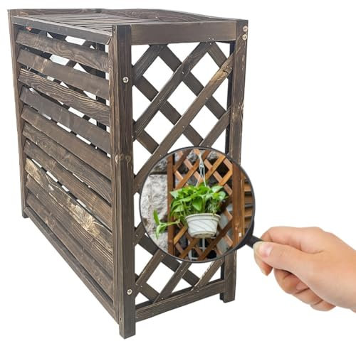 CZAOERXB Clôture de climatiseur extérieur, Couvercle de radiateur Simple en Bois Massif pour la Maison, Volets de Support à Fleurs, étagère de Rangement pour Plantes à persiennes (Taille :