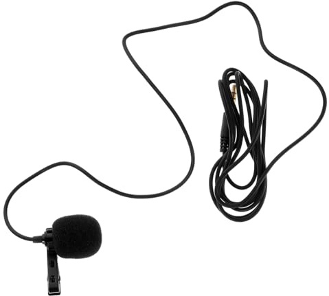 WHAMVOX Omnidirectional Lavalier Microphone Condenser Mic with Noise Reduction and 1.5m Cable for Podcasting, Remote Teaching, and Indoor or Outdoor Activities, Black Plastic and Alloy