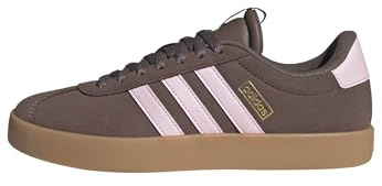 adidas Women's VL Court 3.0, Earth Strata/Clear Pink/Gold Metallic, 6 | Casual Shoes, Skateboarding-Inspired, Low-Cut, T-Toe, Lace Closure, Lightweight Cushioning, Standard Fit, For Everyday Wear