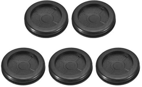 QUARKZMAN 5pz Occhielli in Gomma 35mm Foro di Perforazione, Guarnizione Anello per Tappi Fori a Doppia Faccia ID 30mm Passacavi Scrivania per Protezione dei Cavi Firewall, Nero