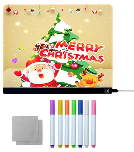 LED-Notiztafel - Leuchtende Nachrichtentafel - Wiederbeschreibbare Glow Acryl-Memotafel Für Lernen, Bildung, Unterhaltung, Basteln & Spiele