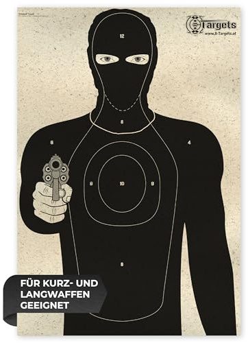 X-Targets Geisel Zielscheiben 70x50 cm, 120g/m² Graspapier mit sichtbaren Einschusslöchern und blendfreier Oberfläche für Sportschützen, Verteidigungstraining, Polizei, Airsoft