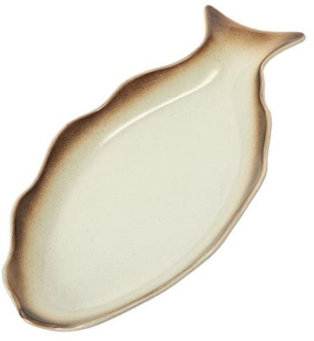 Warmhm Halloween Plat de Poisson en Céramique, Grosse Assiette Japonaise | Surface Lisse Brillante, Nettoyage Facile, pour Bars et Fêtes, Blanc, Usage Fruits et Plats