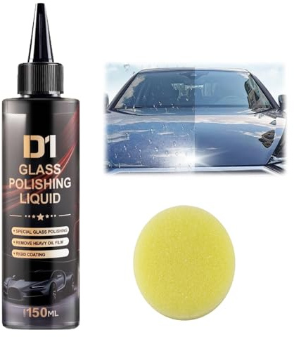 D1 Glass Polishing Liquid, Auto Rimuovi Graffi, Lucidante per vetri, Glass Polish, Detergente per polvere di lucidatura, detergente per vetri, rimozione graffi e parabrezza, 150ml