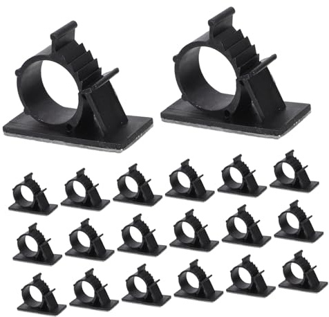 HEALSOPTHY Lot de 50 colliers de serrage autocollants - Grands câbles noirs et supports de tuyau - Montage facile - Polyvalent - Pour conduites d'eau, câbles électriques, gaines d'espace - Pour et