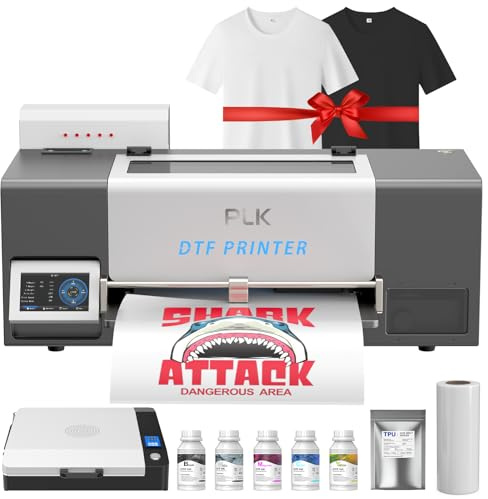 PLK A3 DTF Printer with XP600 Printhead,Double-Speed,Auto-Clean&Dual White Ink System,Low Ink Alert,13'' DTF Machine for Custom Garment Printing (A3 Printer+Oven Bundles)