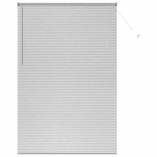 Persiana per finestra con tende in alluminio, utilizzabile manualmente in argento, perfetta protezione da sguardi indiscreti e dal sole per finestre