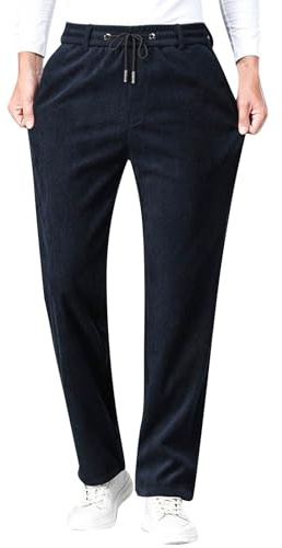 Generisch - Pantaloni da uomo, moderni ed eleganti, da jogging, baggy, da allenamento, da trekking, leggeri, classici, da neve, con elastico in vita, per l'autunno, invernali, Blu marino, XXL
