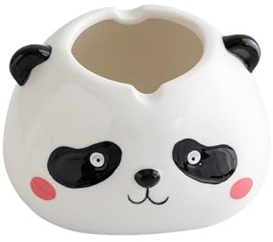 Bonito cenicero de panda, soporte de cerámica para cigarros, contenedor de cenizas portátil creativo, cenicero de dibujos animados novedoso para decoración del hogar y la oficina, regalo único con