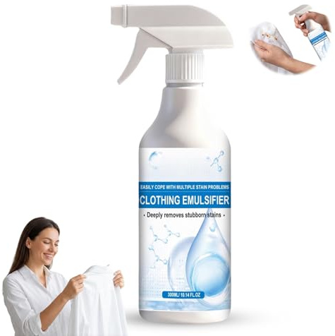 300ml Emulgator Fleckenentferner Spray Leistungsstarker Ölflecken Entferner Fleckenspray für Kleidung Wäsche Textilien Empfindliche Stoffe Gegen Fett Kleidung, Schuhen und Alle Hartnäckigen Flecken