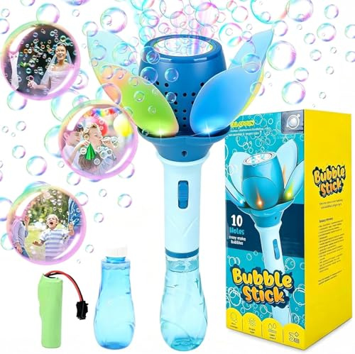 Fleur Bâton à bulles de savon Machine à bulles | Pistolet à bulles avec solution à bulles de savon, machine à bulles électrique, jouet à bulles pour extérieur, fête, mariage.