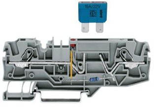 WAGO 2006-1681 Sicherungsklemme 7.50mm Zugfeder Belegung: L Grau, 3 Stück