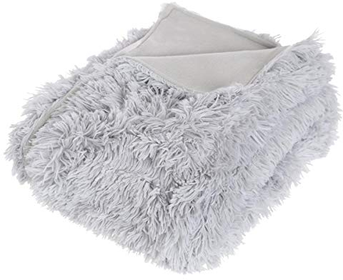 Atmosphera - Plaid - Fausse Fourrure - Gris - 120x160 cm