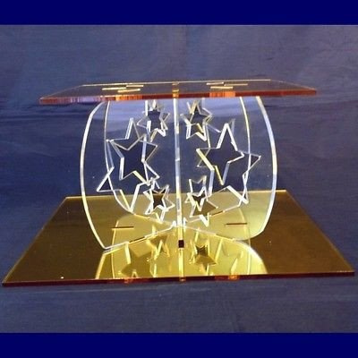 STAR Design unico Tier Cake Stand, plastica, Yellow, Base 23 cm, Top 20 cm