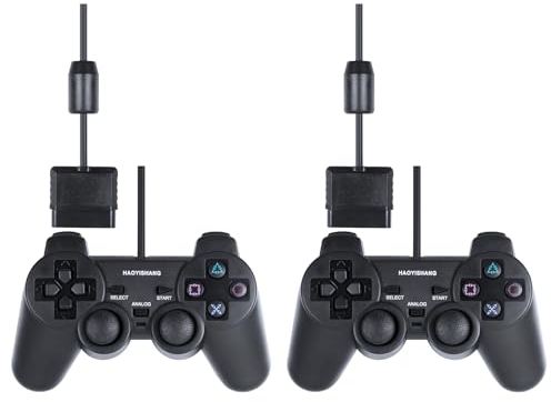 HaoYiShang 2 pcs Dual Wired mannete for ps2 Contrôleur Analogique Gamepad Joystick Joypad pour Sony PS2 Console PSX PSX Video Games