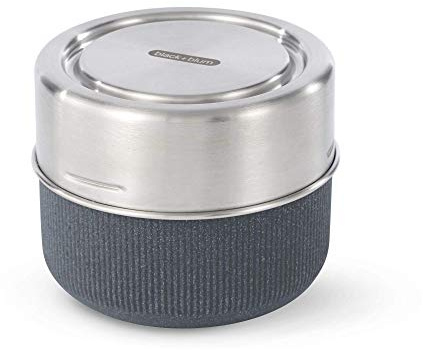 BLACK + BLUM Glas Lunchpot Groß | Auslaufsicher | 600ml | Schiefer | Müslibecher To Go, Borosilikatglas, Mikrowelle, Ofen, Gefrierschrank & Spülmaschine, BPA-frei, Wiederverwendbar, Arbeit