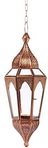 Orientalisches Hängewindlicht Lalita aus Glas in Klar 41 cm Wohndeko