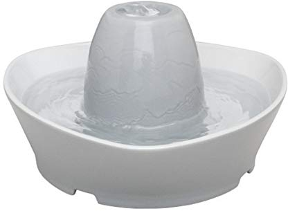 PetSafe StreamSide – Fuente de Cerámica para Perros y Gatos, Capacidad de 1,8 litros, Diseño Silenco, Agua Filtrada