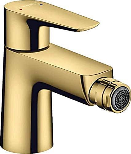 hansgrohe Talis E Einhebel-Bidetarmatur mit Zugstangen-Ablaufgarnitur, Polished Gold Optik