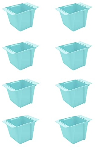 ARTECSIS Set Blumenkästen Pflanzkasten Balkonkasten Kunststoff Einsatz für Europaletten (8, Blau)