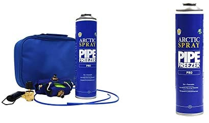 Arctic Hayes PRO Single Pipe Freezing Kit for Plumbing Installations, Repairs & Maintenance. Freezes Plastic & Metal Pipes (8 to 22mm Diameter) & Pro Pipe Freezer Can 600g