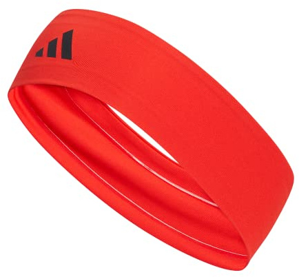 adidas Alphaskin Elastic Headband, Red/Black/2, One Size