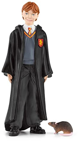 Schleich Harry Potter - Ron Weasley and Scabbers the Rat - 2 PC Harry Potter Set - Wizarding World Collectible Figures for Kids and Adults - Toys for Ages 6+ | 42634