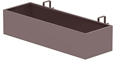 Fioriera per ringhiera in Metallo - Fioriera per Balcone - Scatole per binari per Ponte - Portavaso Rettangolare per Piante in Metallo,Marrone,60x20x13cm