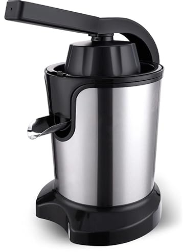 WSEKN Exprimidor EléCtrico De CíTricos De 300 W, Exprimidor Lento De Acero Inoxidable, MáQuina Exprimidora De Frutas Frescas para Naranja, LimóN, Lima, Pomelo, FáCil De Limpiar