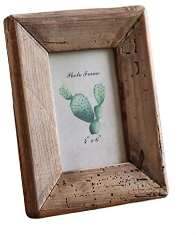 HEXEH Bilderrahmen Rustikaler Retro -Stil -Fotorahmen for Tischhöfungen Home Dekoration handgefertigt braune Kiefer Holz Bilderrahmen Bilderrahmen (Color : 6 inch)