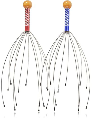 Scalp Massager, 2Pcs Handheld Head Massage Tingler, Scratcher for Deep Relaxation, Hair Stimulation and Stress Relief, Octopus Bowl Head Tickler