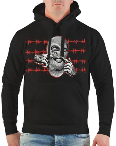 Life Is Pain Herren Kapuzenpullover Sturmhauben Lächeln mit Rückendruck Grösse M bis 5XL