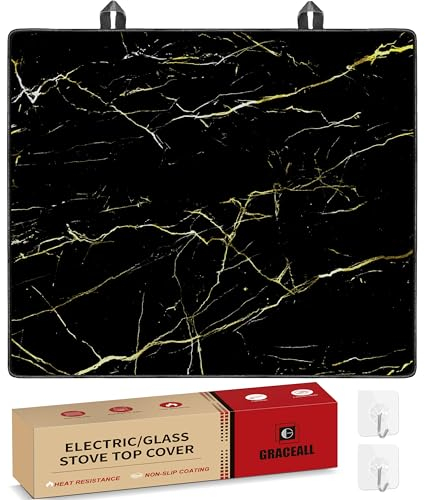 Graceall Couvercle de protection pour plaque de cuisson électrique vitrocéramique 4 brûleurs induction