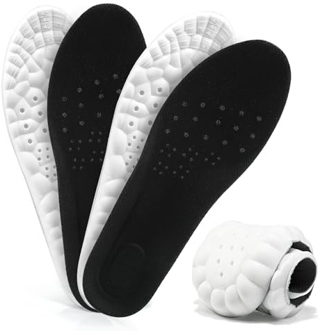 XINIFOOT Steppers Cloud Insoles for Men & Women – 2 Pairs Soft Memory Foam Shoe Inserts, Breathable Cushioned Soles for Running, Long Standing, Plantar Fasciitis Relief (US 4-8.5, Black)