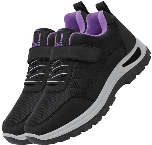 AZMAHT Fascitis Plantar Zapatillas casa Zapatos ortopedicos Mujer, Women Black, 39/245mm Ancho Especial para Pies Delicados