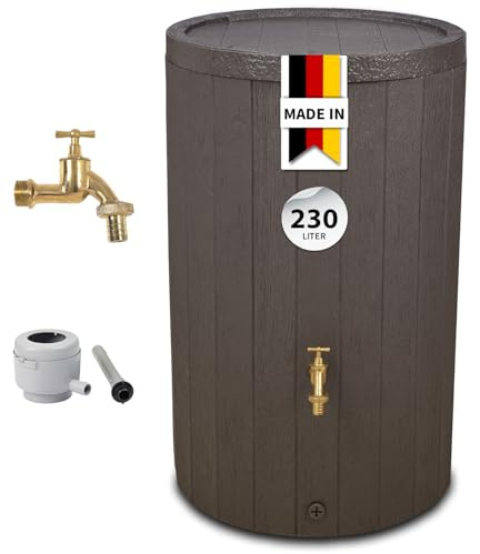 GARANTIA Timber Regentonne Komplett-Set 230 Liter braun