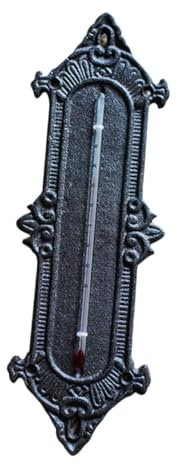 VANZACK Wandthermometer Gewächshaus Thermometer Innen Mit Hygrometer Schwarz Metall Kompakte Größe Präzise Temperatur Und Luftfeuchtigkeitsanzeige Für Räume Und Gewächshäuser