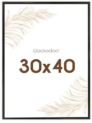 Wackadoo Bilderrahmen 30x40 Schwarz Fotowand Fotorahmen aus leichtem Kunststoff mit Glas Picture frame Poster