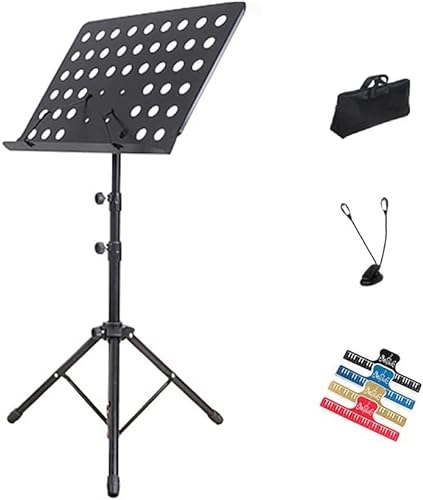 Soporte for partituras de doble uso Soporte for libros de escritorio con bolsa de transporte portátil Lámpara Clip for partituras Biblia Libro Soporte for tableta Soporte for música for interpretación