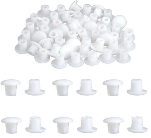 500pcs Plastic Round Hole Plugs,5 Millimetres Hole Plugs,Drilling Cover Plugs,Drill Hole Cover Caps For Furniture Screw Hole Decoration-White