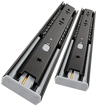 CWCQGH 1 Paar Kugelgelenkschienen für Schubladen, Schubladenführungen aus Stahl, Doppelfeder, Dämpfer mit Kupferkern, für Schrankschubladen (60 cm/24 Zoll)