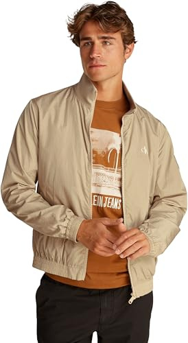 Calvin Klein Uomo Giacca a Vento Unpadded Harrington con Colletto alla Coreana, Beige (White Pepper), L